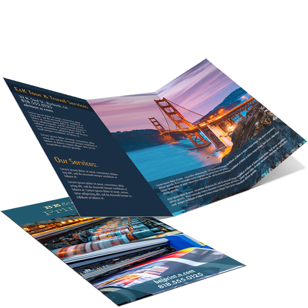 Full-color tri-fold brochure printed by Potamus Press