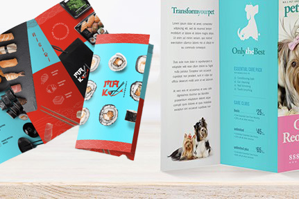 Menus printed by Potamus Press